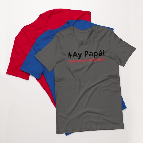 Ay Papa letra negra y roja con mapa de PR Unisex t-shirt - Image 4