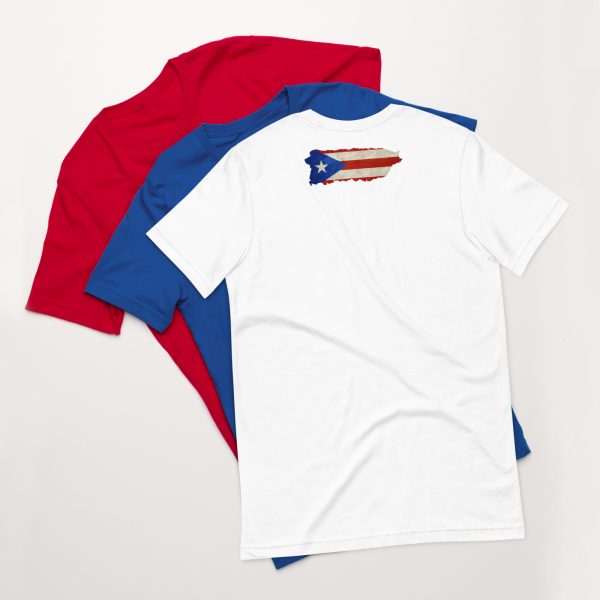 Ay Papa letra negra y roja con mapa de PR Unisex t-shirt