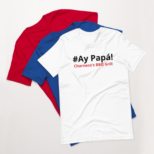 Ay Papa letra negra y roja con mapa de PR Unisex t-shirt - Image 6